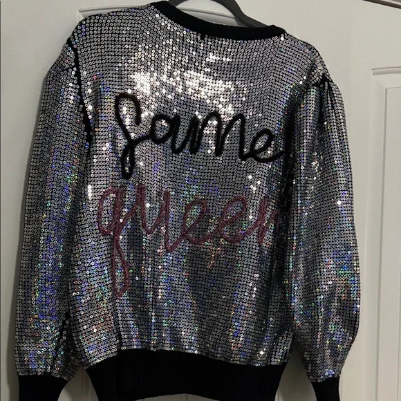 QUEEN OF SPARKLES Holographic Sequin Sweater - Picture 2 of 4